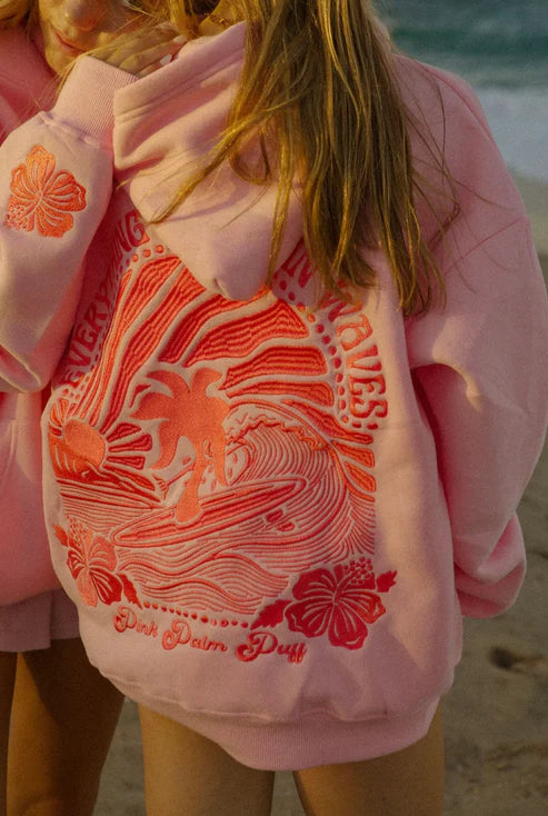 Sunset Waves Hoodie Shop Monterra Roze golven S