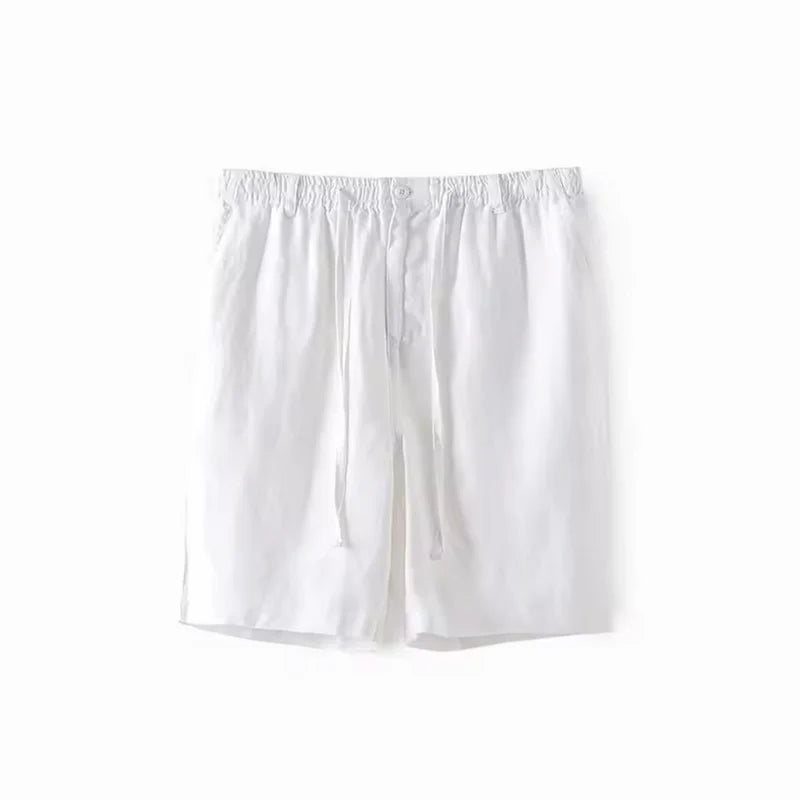 Monterra- Linen Shorts Shop Monterra Wit XS