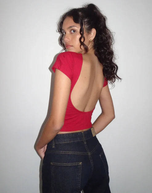Backless Crop Top Fashion Tee Shop Monterra Rode XS