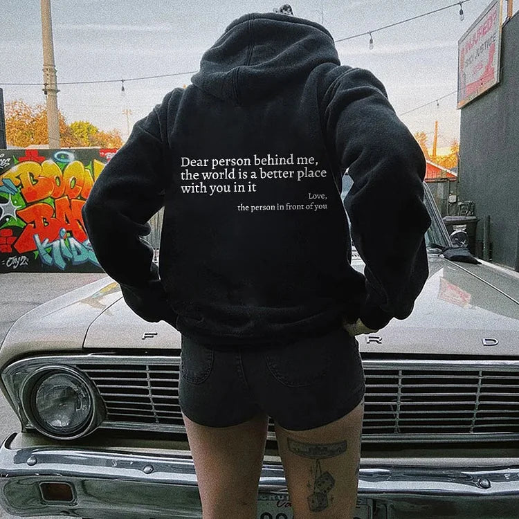 Dear Person Behind Me (You are enough) Hoodie Shop Monterra Black S
