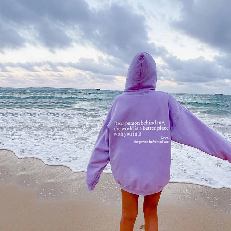 Dear Person Behind Me (You are enough) Hoodie Shop Monterra Purple S