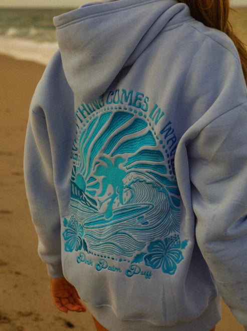 Sunset Waves Hoodie Shop Monterra Blauwe golven S