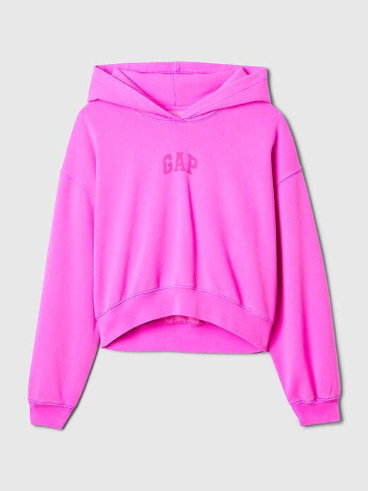Pink Arch Crop Hoodie Shop Monterra
