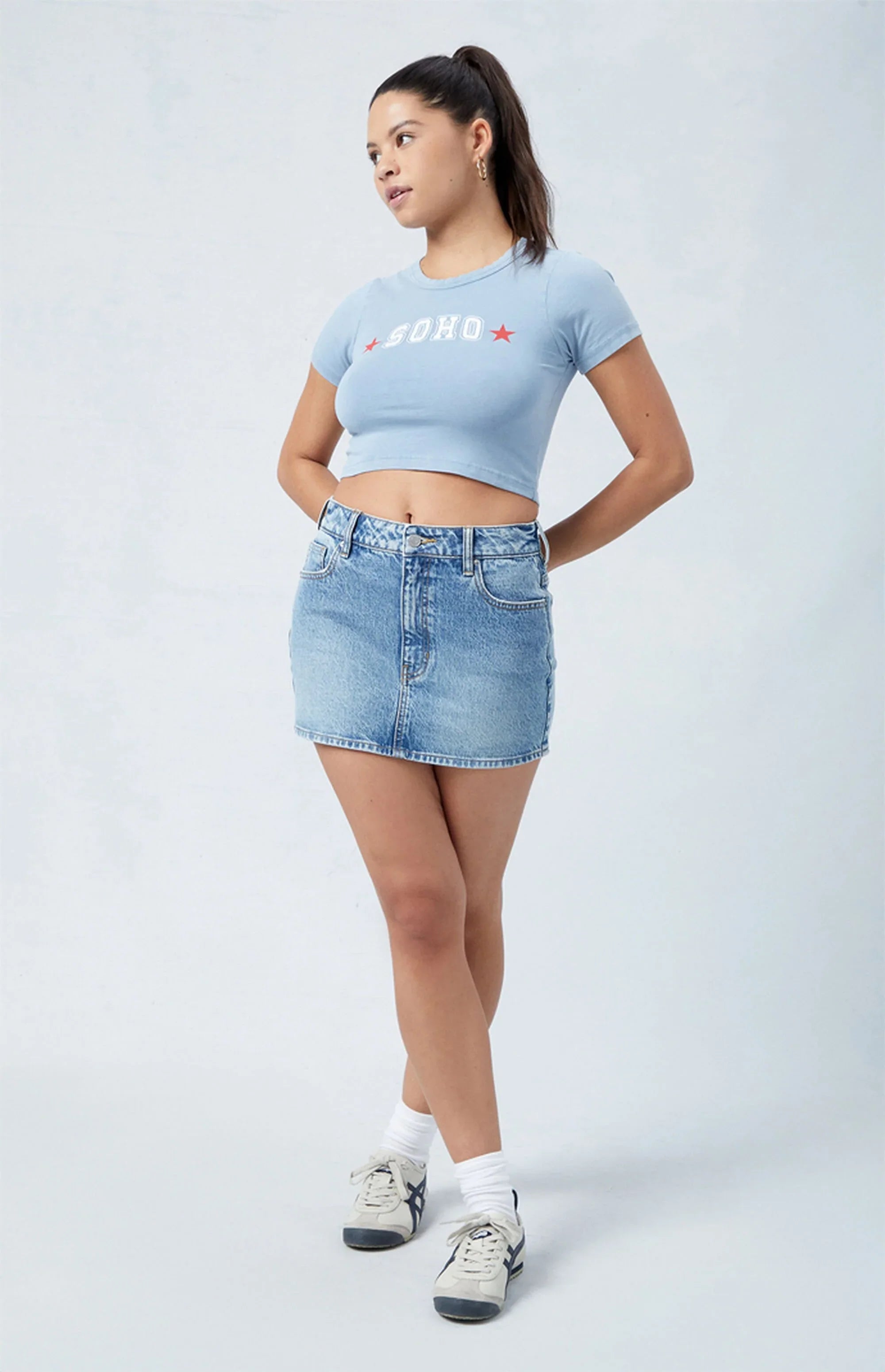 Alure Tailored Jean Skirt