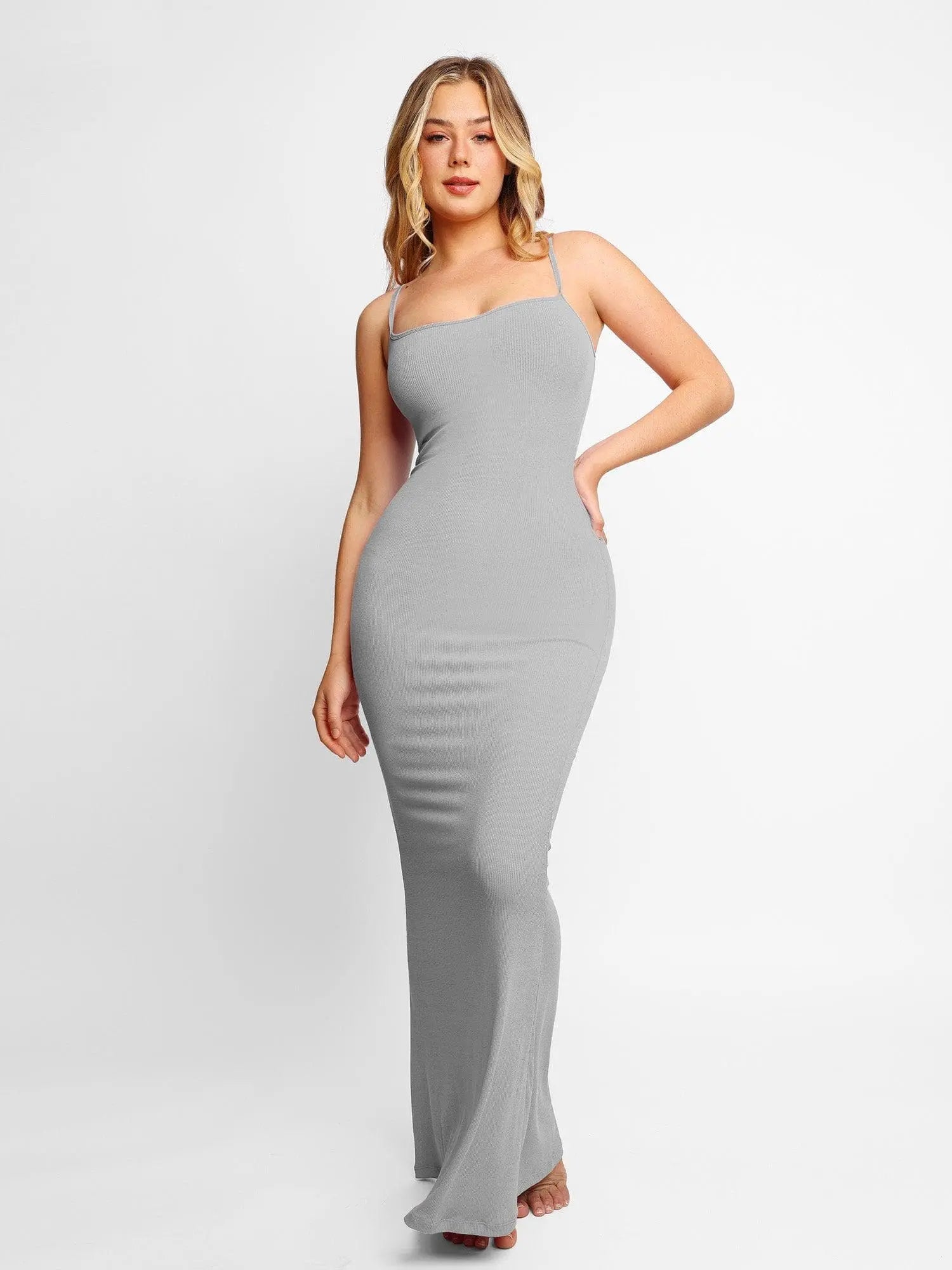 Monterra Built-In Shapewear Dress Long Dress Shop Monterra Grijs S 