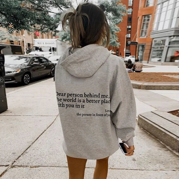 Dear Person Behind Me (You are enough) Hoodie Shop Monterra Grey S 