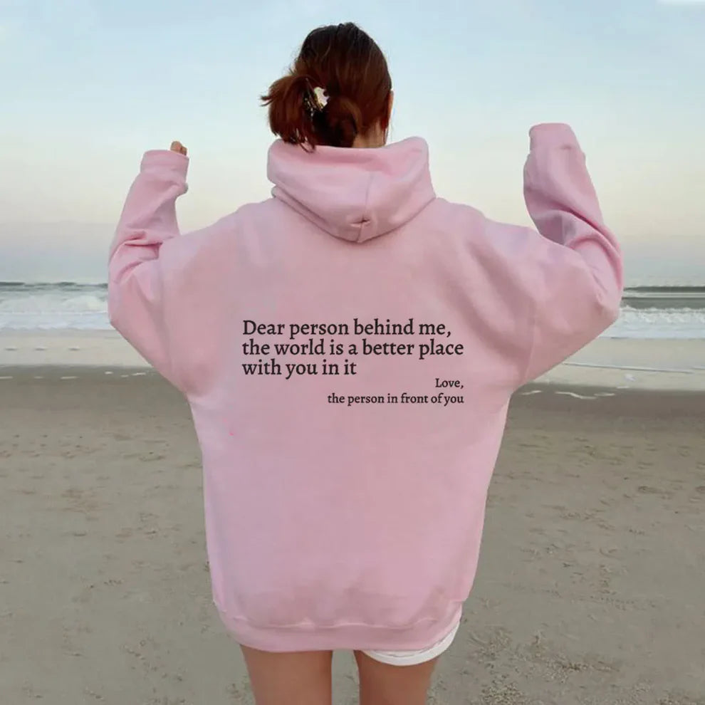 Dear Person Behind Me (You are enough) Hoodie Shop Monterra Pink S 