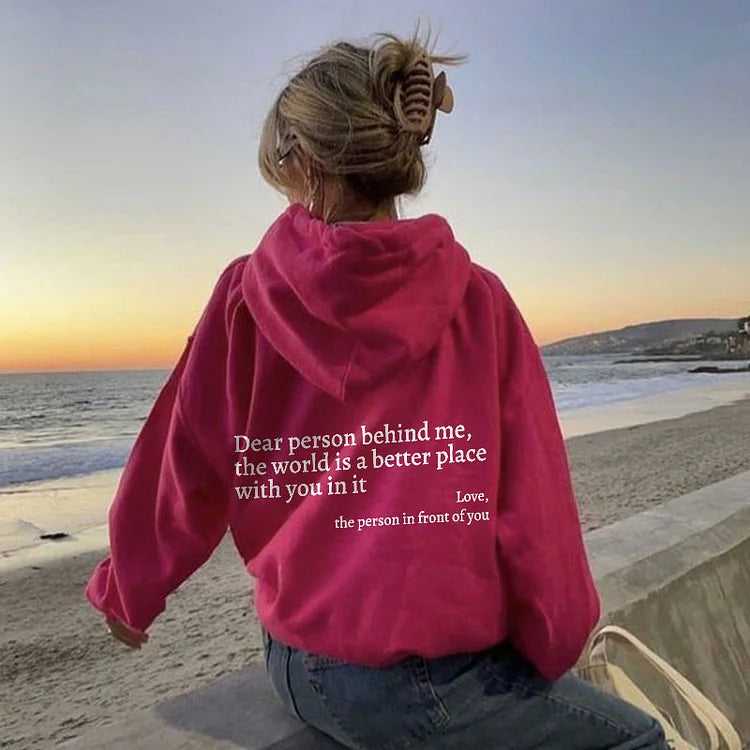 Dear Person Behind Me (You are enough) Hoodie Shop Monterra Red S 