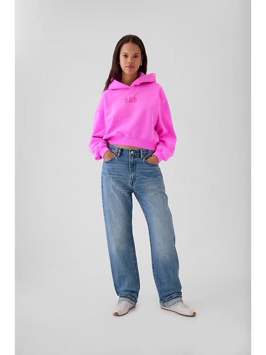 Pink Arch Crop Hoodie Shop Monterra 